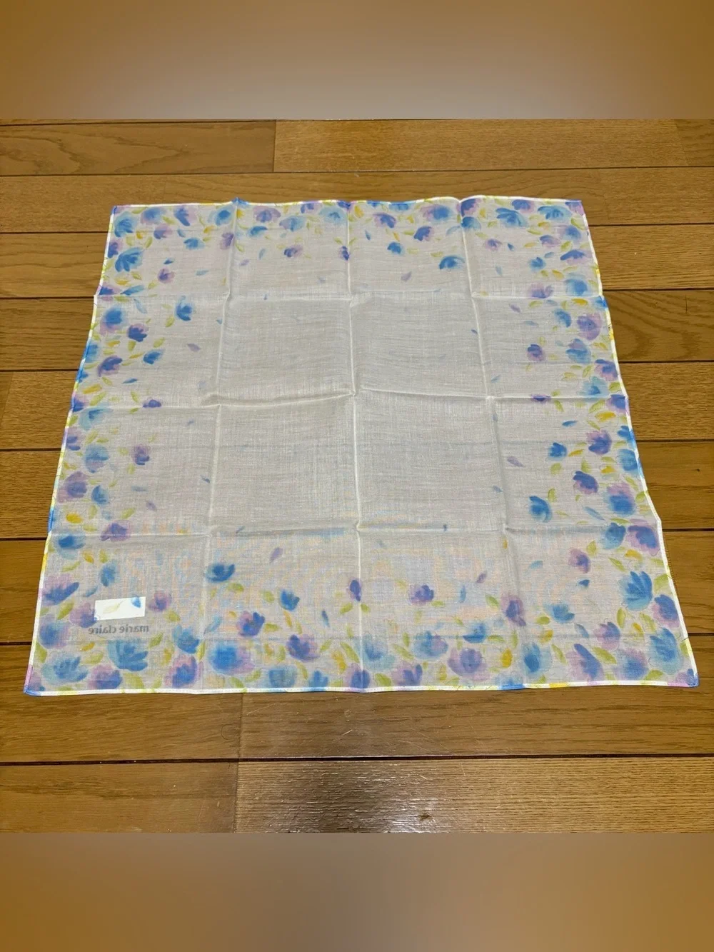 Marie Claire Floral Cotton Multicolor Handkerchief/Bandana/Scarf size 44cm 17.5”